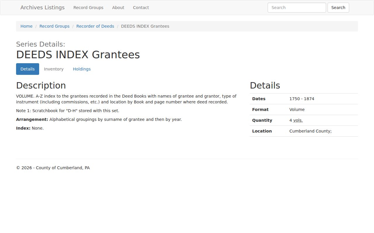 Cumberland County city directory research deed grantee index